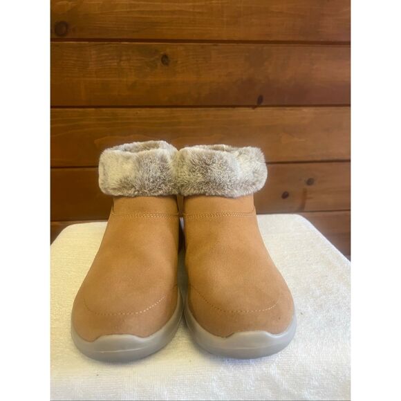 Skechers On-The-GO Joy Savvy women's ankle boots Tan/Faux Fur Sz 7.5 - Picture 7 of 8